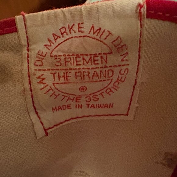 Vintage 70s Adidas Die Marke Mit Den Taiwan Red Sneakers Size 12.5 - Picture 13 of 16